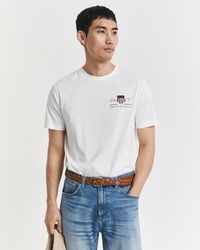 camiseta com escudo de arquivo bordado - branca