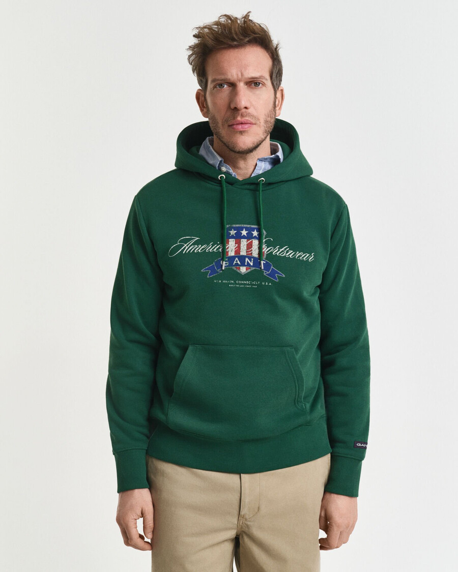 moletom com capuz crest graphic - verde floresta