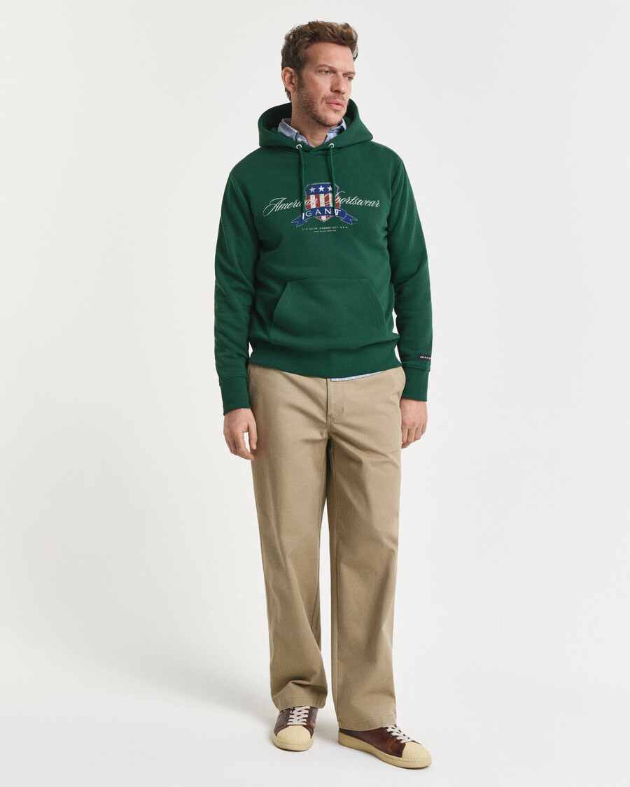 moletom com capuz crest graphic - verde floresta
