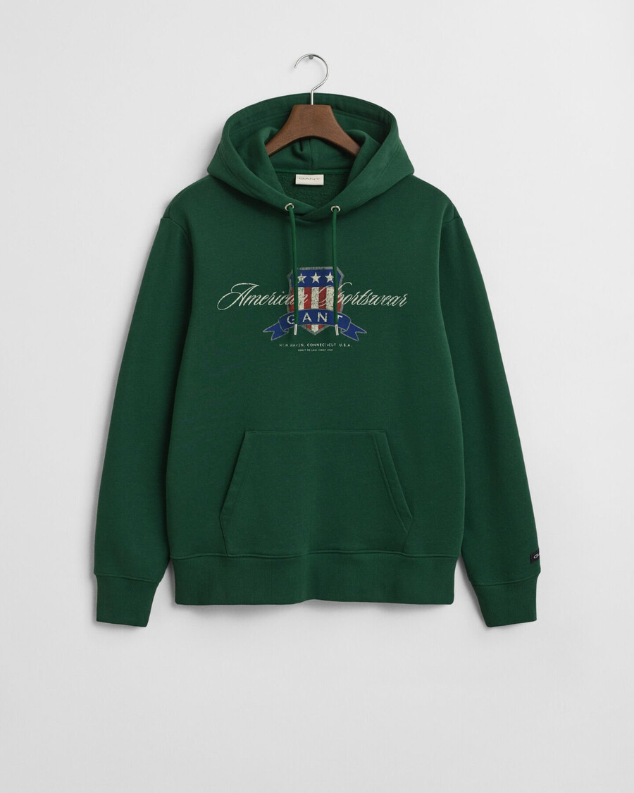 moletom com capuz crest graphic - verde floresta