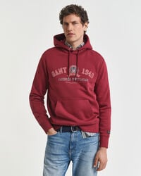 moletom com capuz crest graphic - vermelho acolchoado