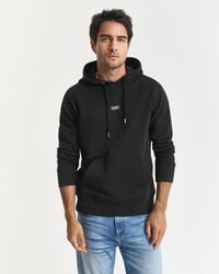 moletom com capuz estampado pequeno - preto