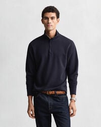 moletom light sacker rib com meio zíper - azul noite