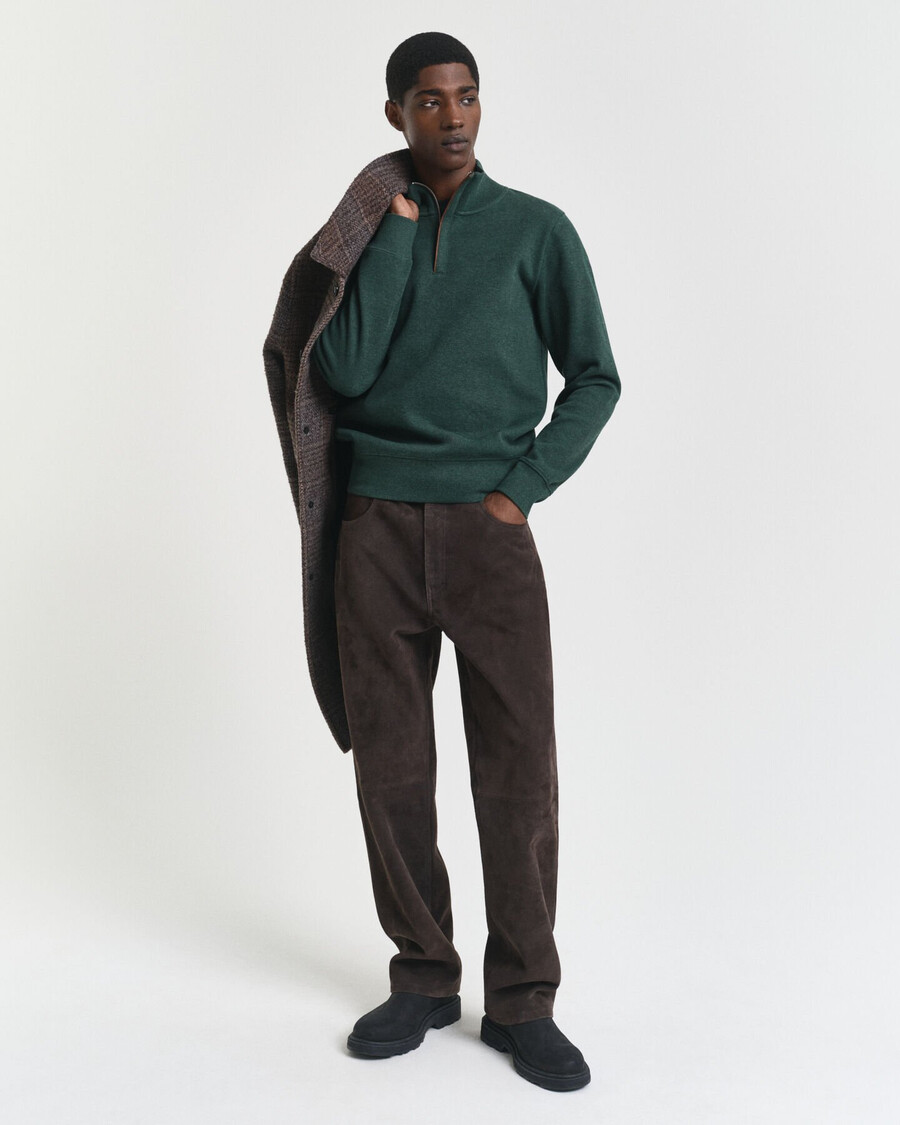 moletom sacker rib com meio zíper - verde tartan