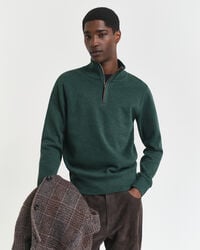 moletom sacker rib com meio zíper - verde tartan