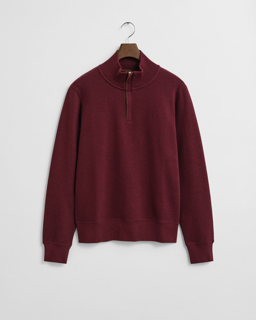 moletom sacker rib com meio zíper - vinho de inverno