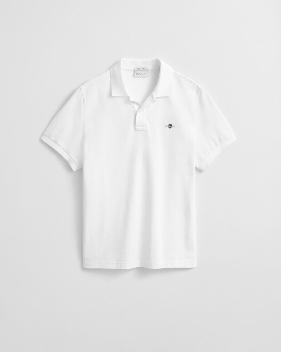 camisa polo shield piqué de corte regular - branca