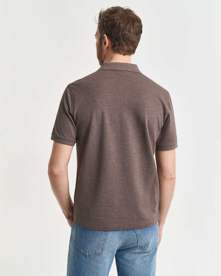 camisa polo shield piqué de corte regular - verde marinho mesclado