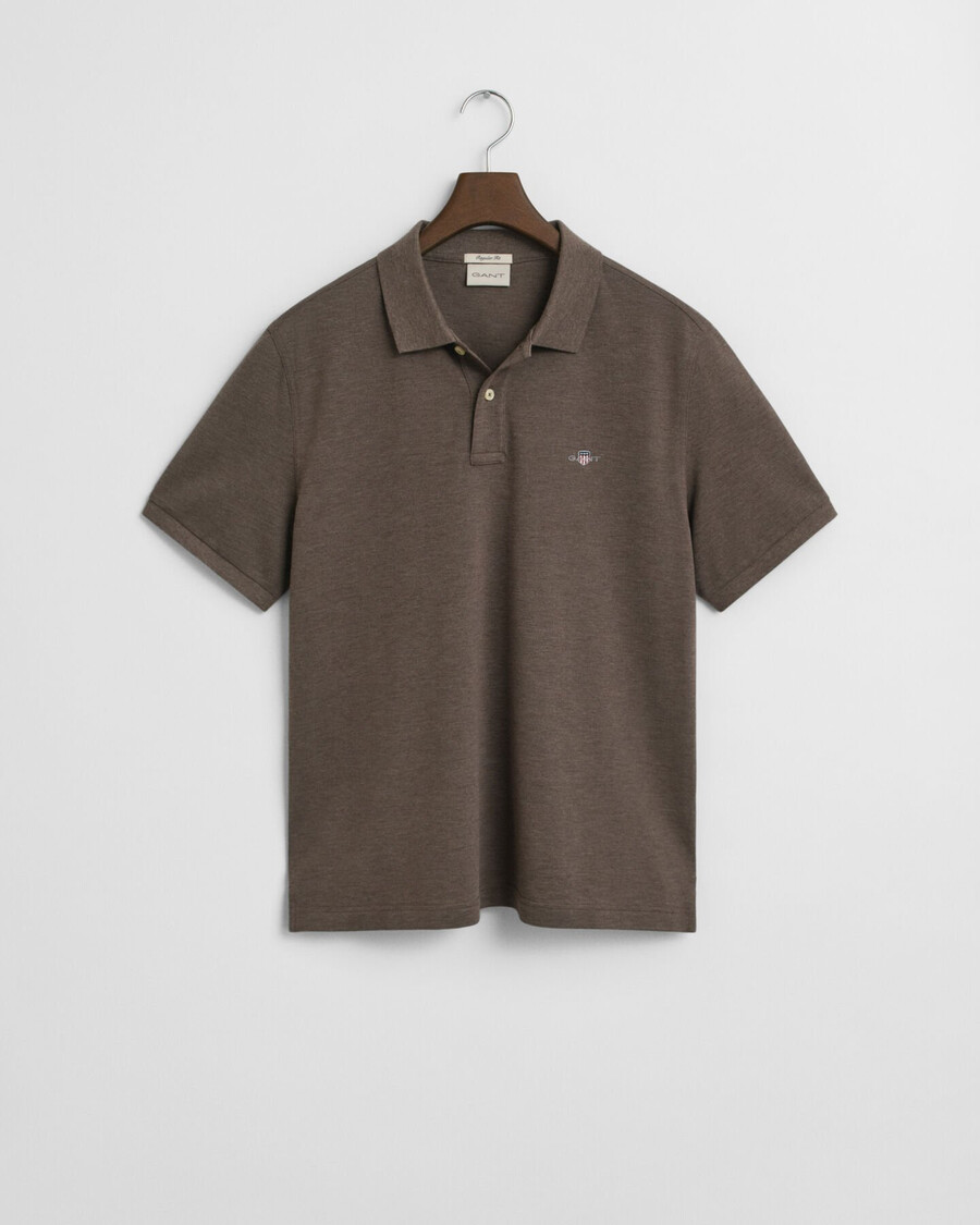 camisa polo shield piqué de corte regular - verde marinho mesclado