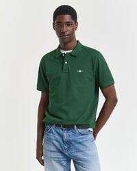 camisa polo shield piqué de corte regular - verde floresta