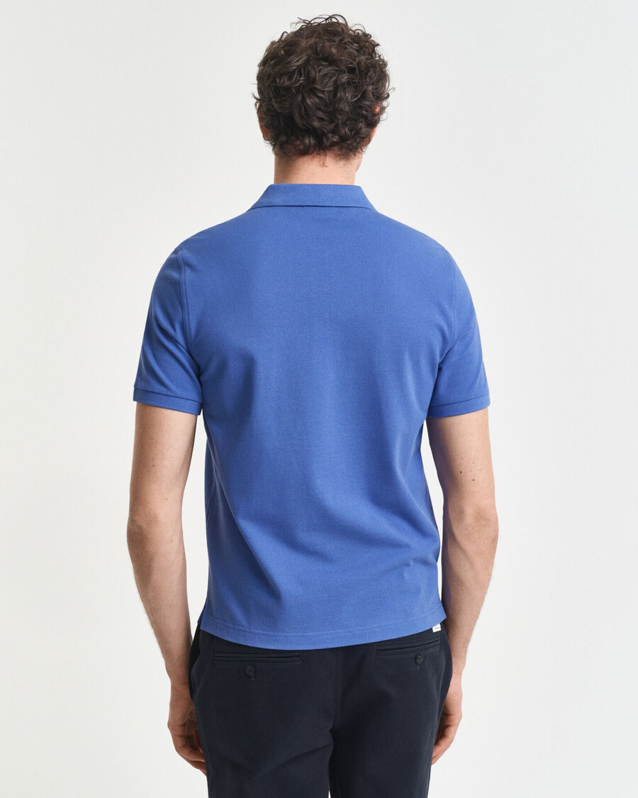 camisa polo shield piqué de corte regular - azul intenso
