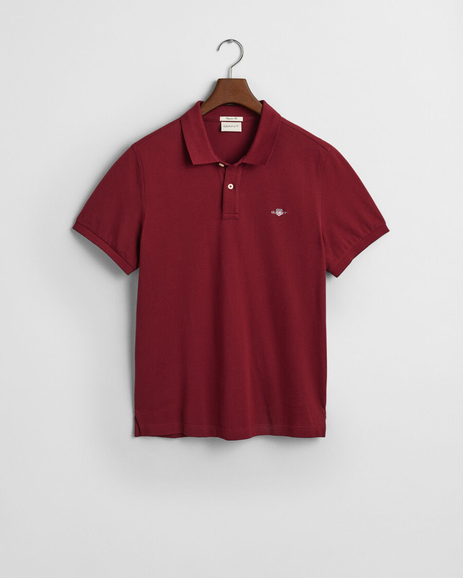 camisa polo shield piqué de corte regular - vermelho encorpado