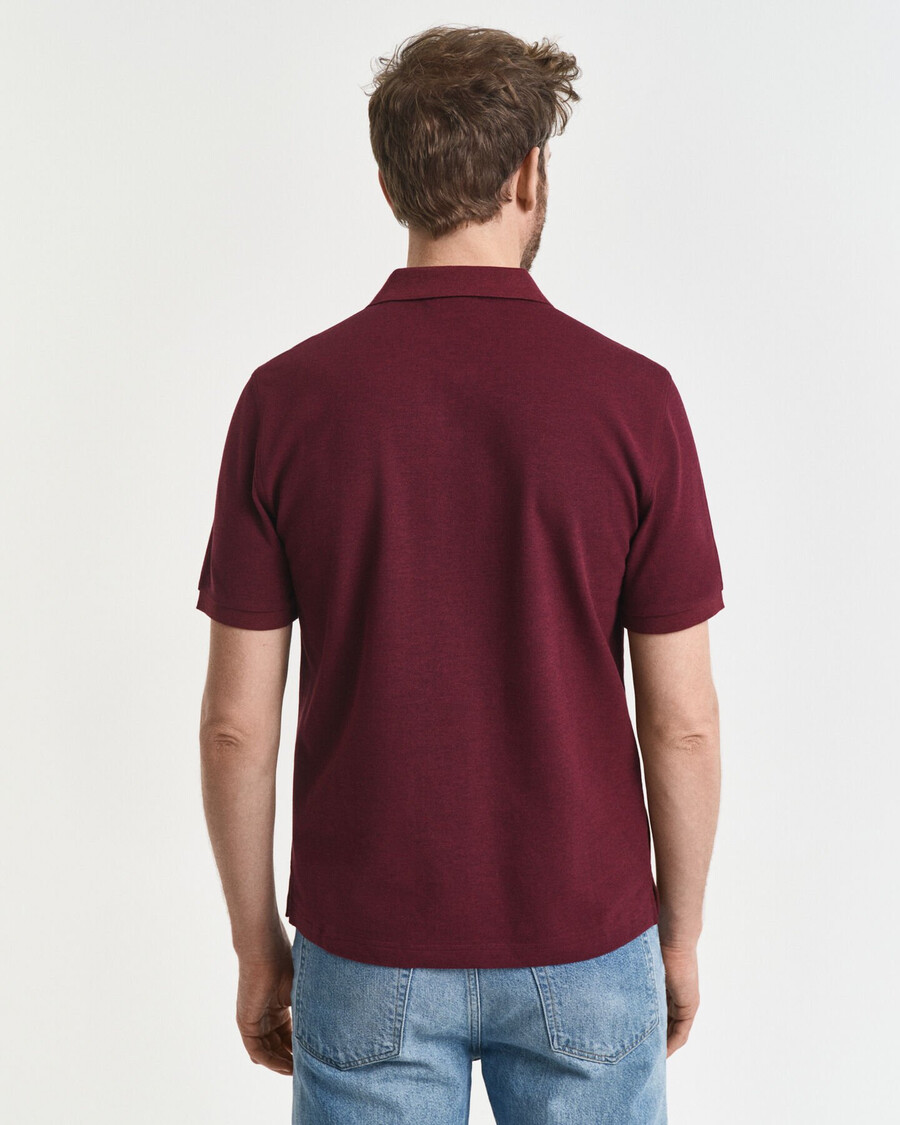 polo regular fit shield piqué - bordeaux melange