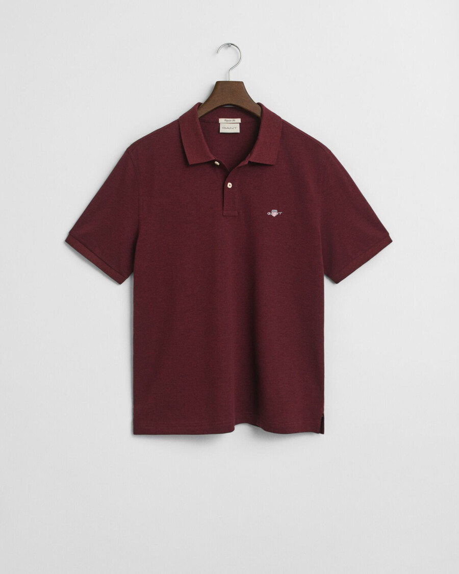 polo regular fit shield piqué - bordeaux melange