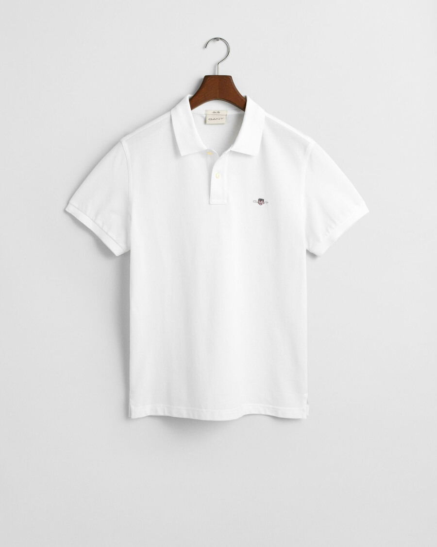 camisa polo slim fit shield piqué - branca