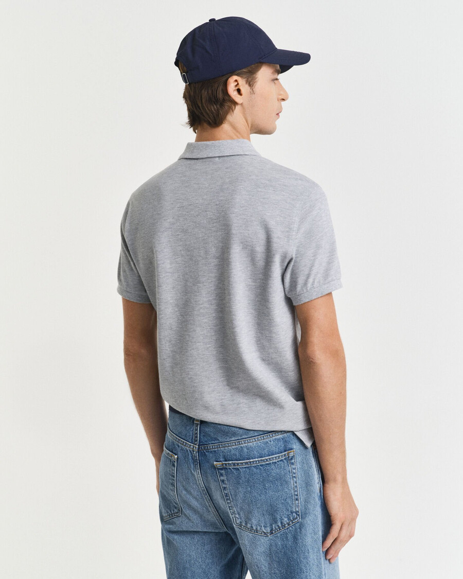 polo slim fit shield piqué - cinza melange