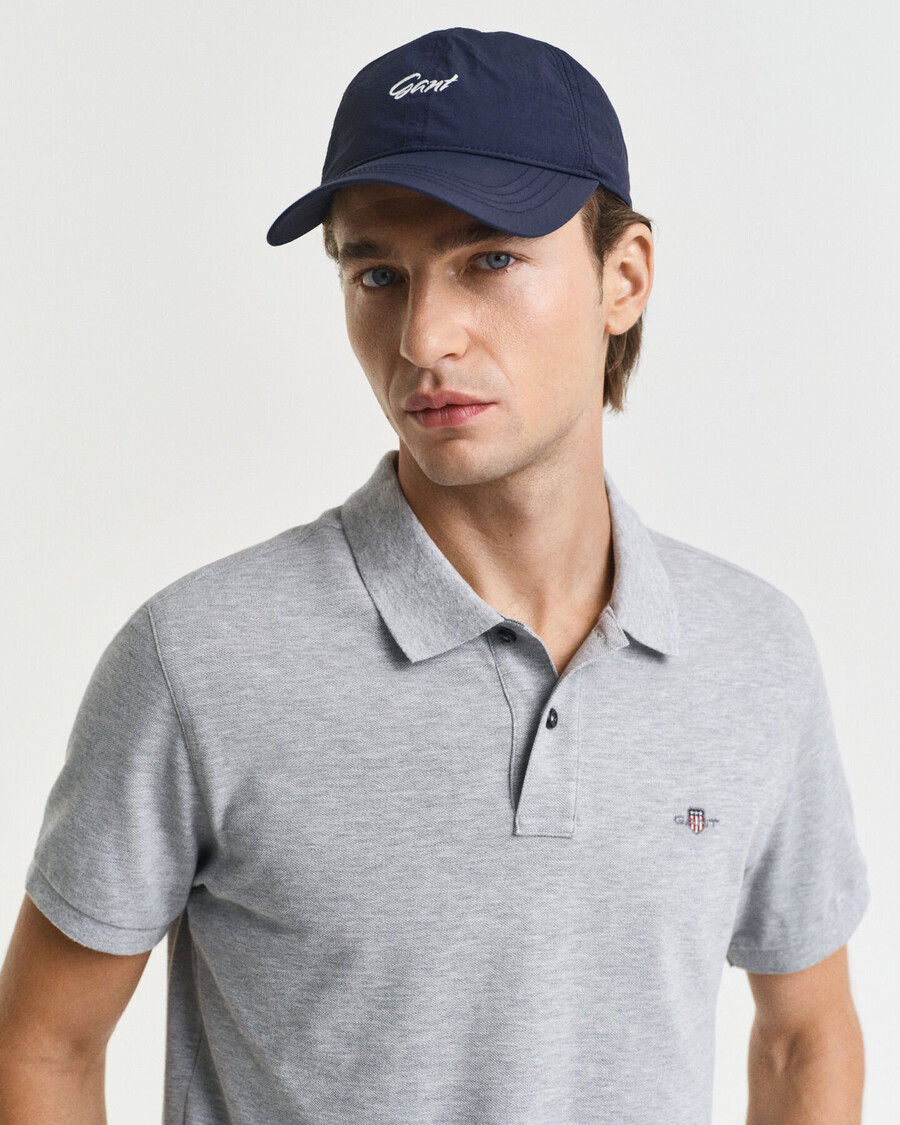 polo slim fit shield piqué - cinza melange