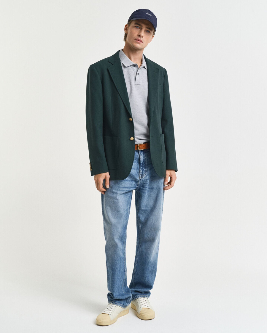 polo slim fit shield piqué - cinza melange