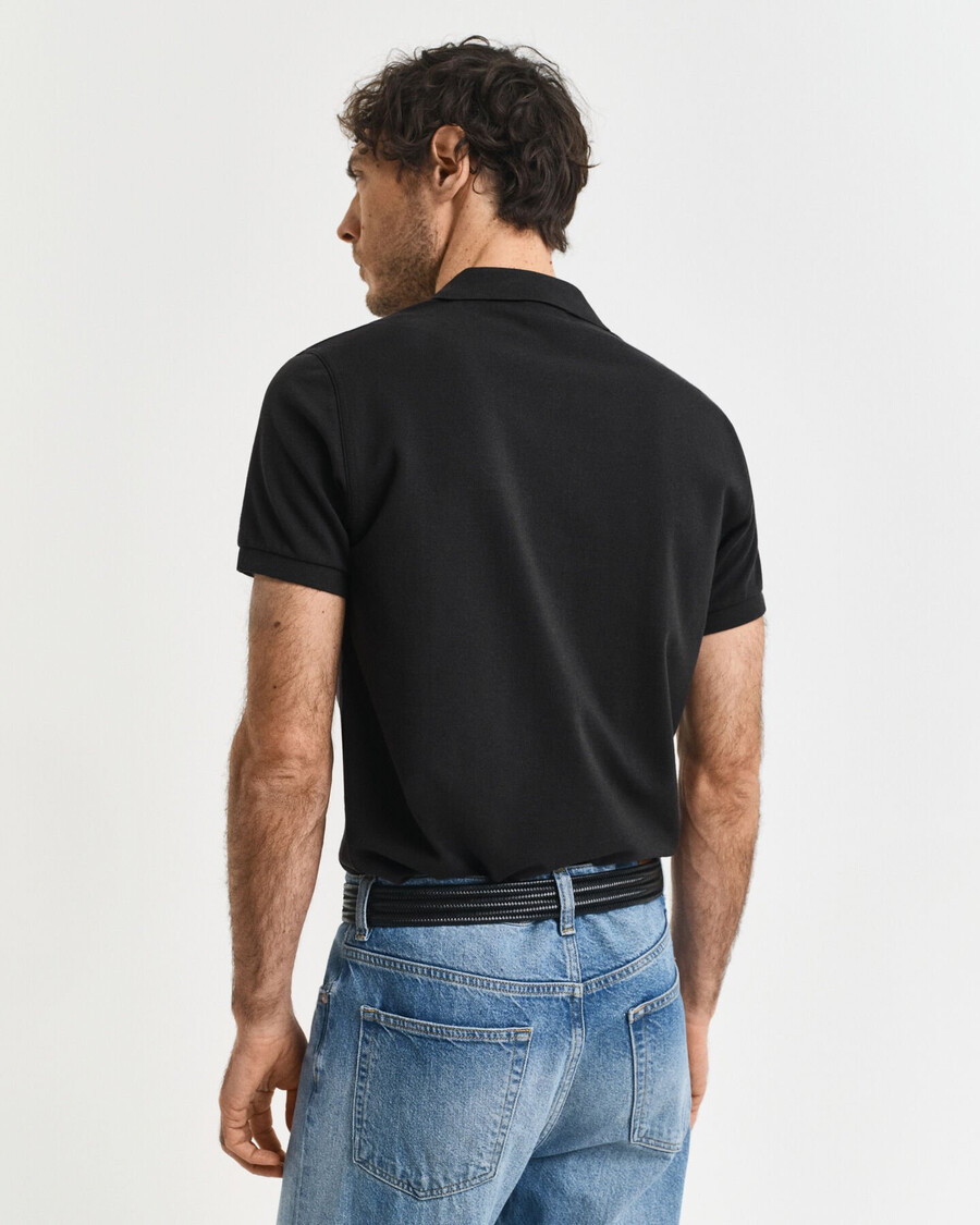 polo slim fit shield piqué - preto