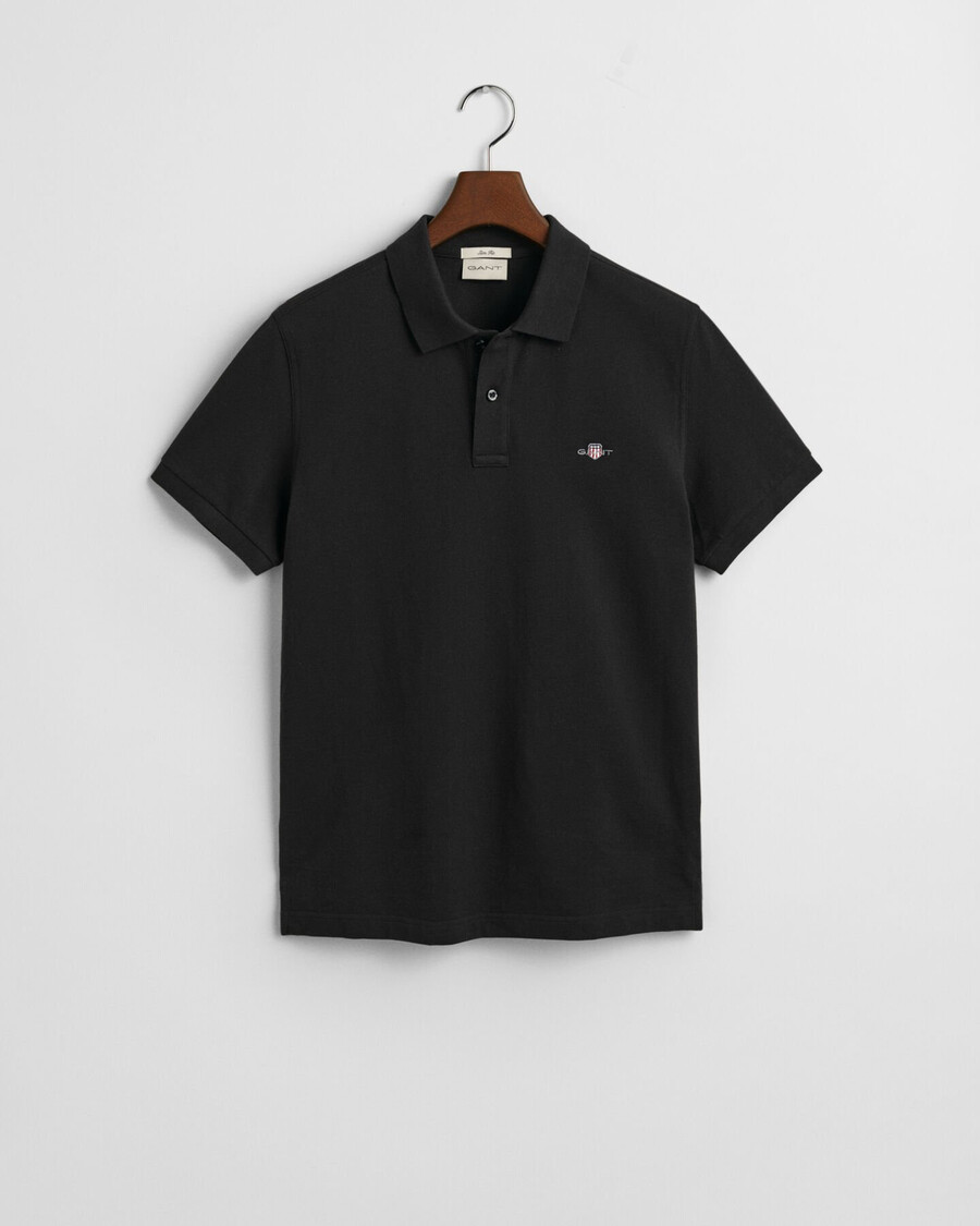 polo slim fit shield piqué - preto