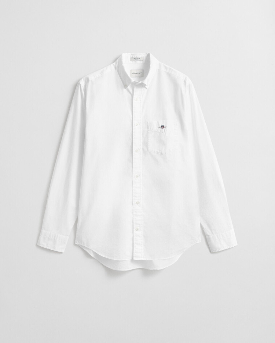 camisa clássica de popeline com corte regular - branca