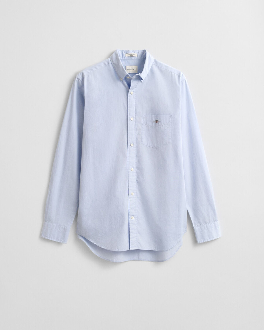 camisa clássica de popeline com modelagem regular - azul claro