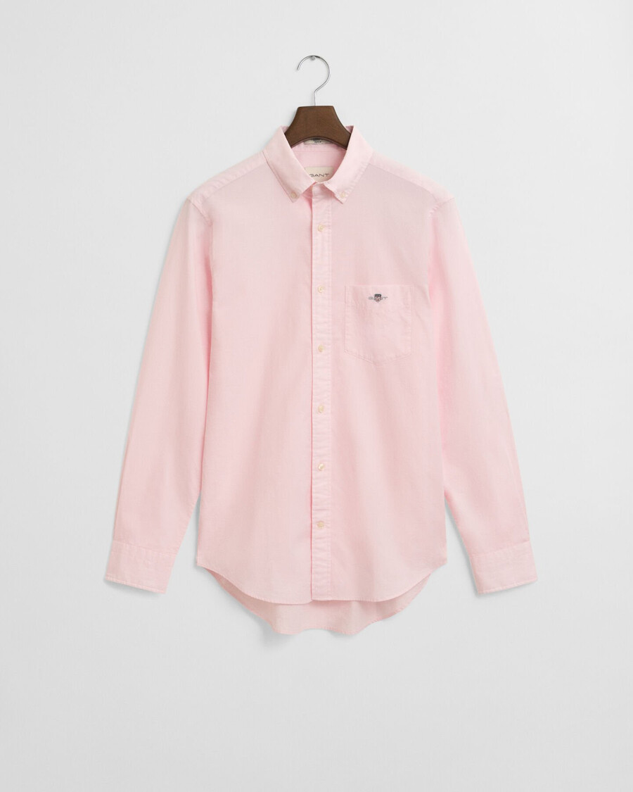camisa clássica de popeline com modelagem regular - rosa claro