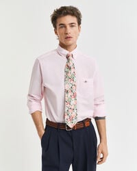 camisa clássica de popeline com modelagem regular - rosa claro