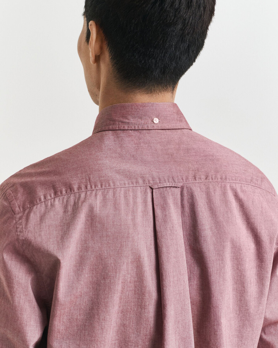 camisa clássica de popeline com corte regular - mescla vermelha volumosa