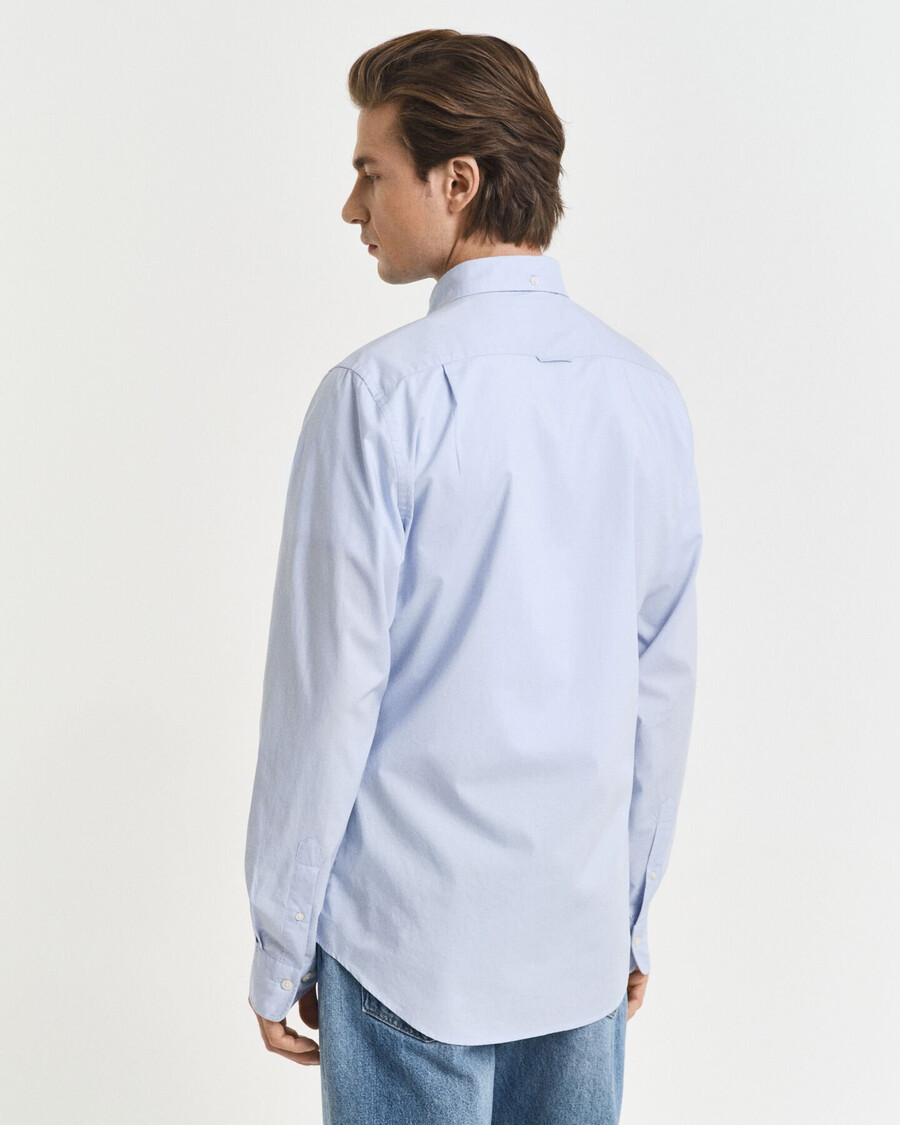 camisa clássica de popeline slim fit - azul claro