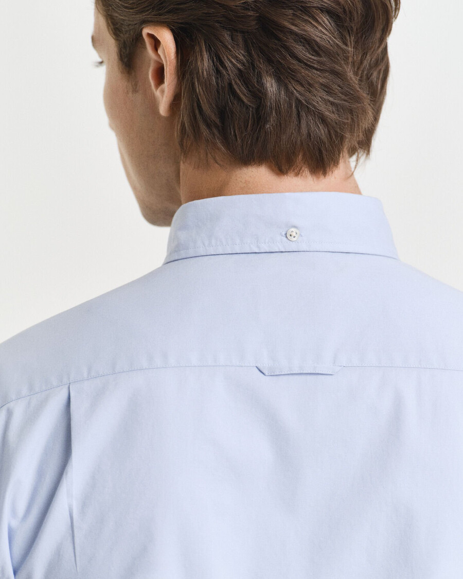 camisa clássica de popeline slim fit - azul claro