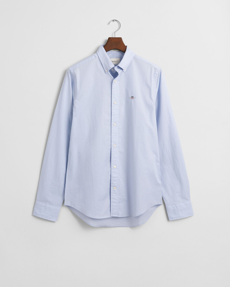 camisa clássica de popeline slim fit - azul claro