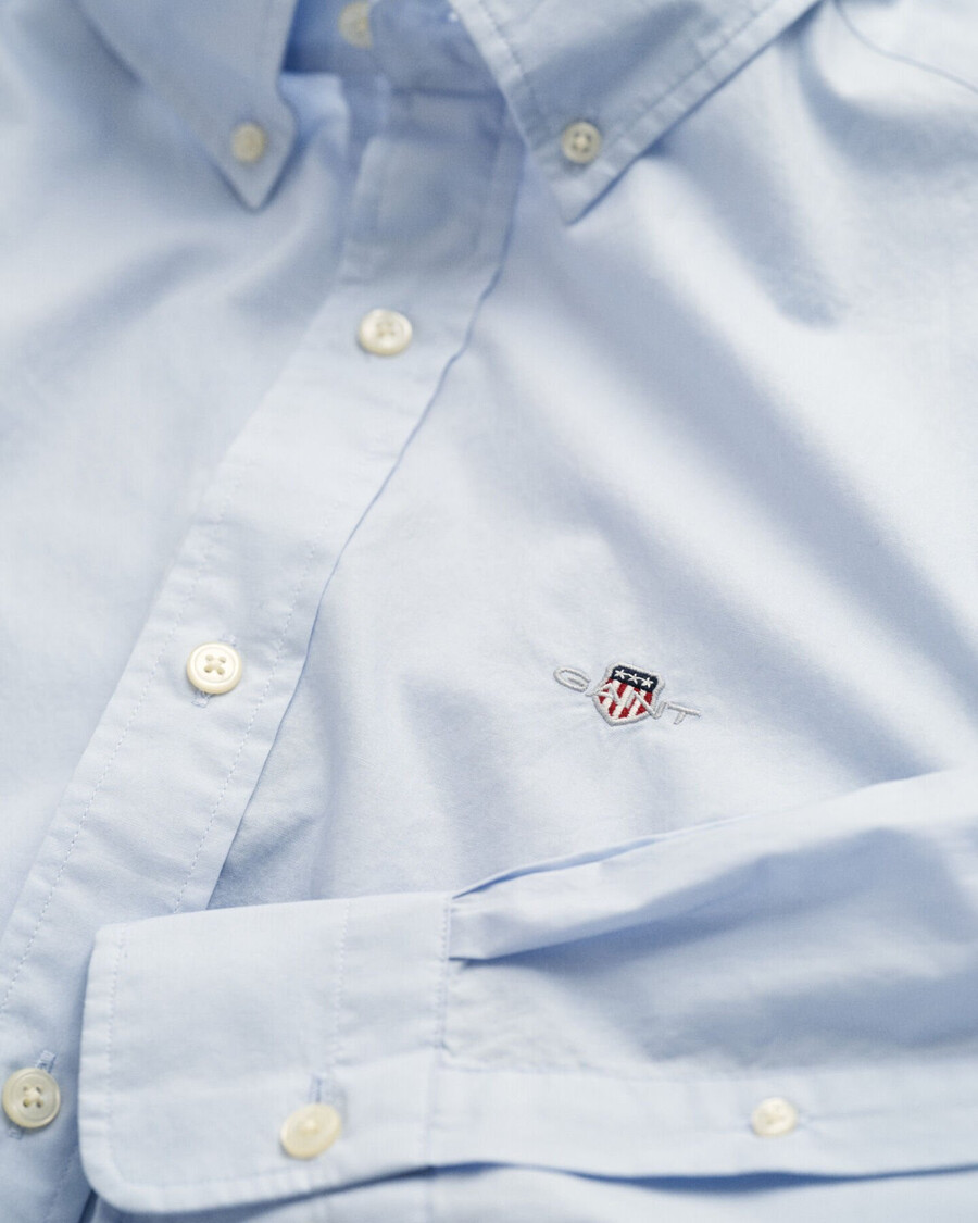 camisa clássica de popeline slim fit - azul claro