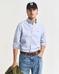 camisa clássica de popeline slim fit - azul claro