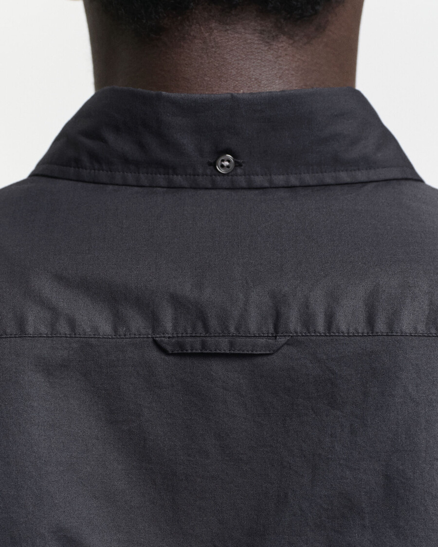 camisa clássica de popeline slim fit - preta