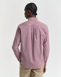 camisa clássica xadrez vichy de corte regular em popeline - vermelho encorpado