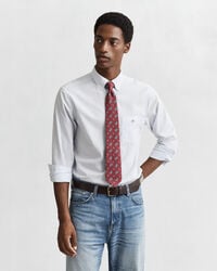 camisa clássica listrada de popeline com modelagem regular - azul claro