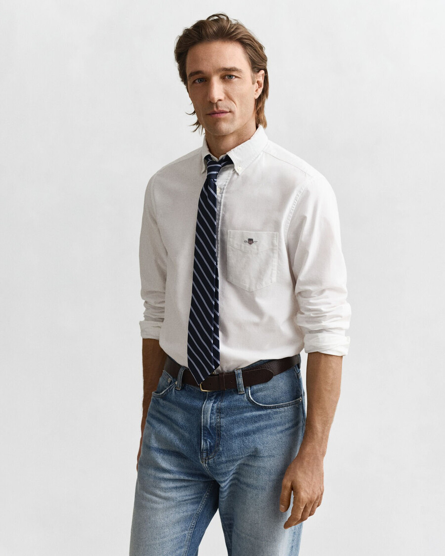 camisa oxford clássica de corte regular - branca