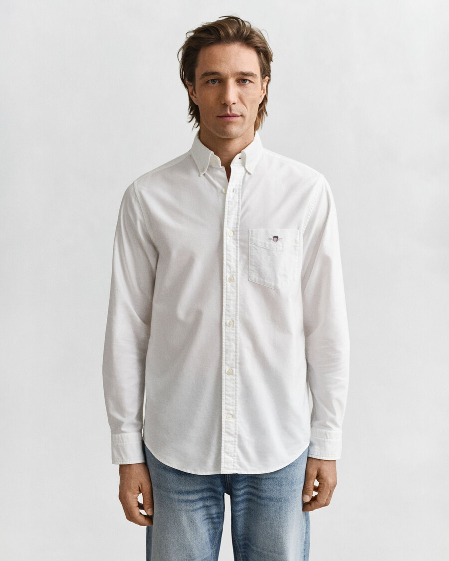 camisa oxford clássica de corte regular - branca