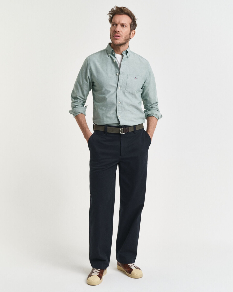 camisa oxford clássica de corte regular - verde floresta