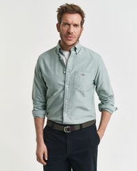 camisa oxford clássica de corte regular - verde floresta