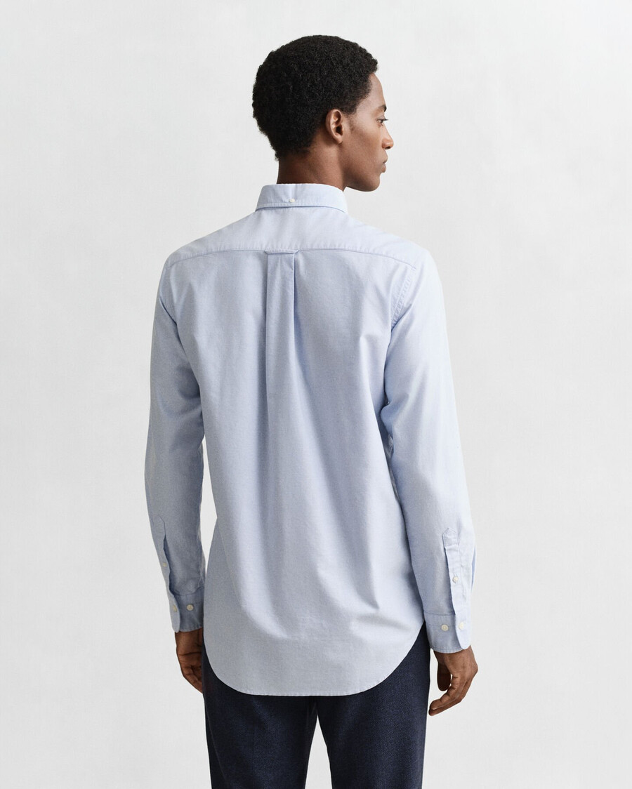 camisa oxford clássica de corte regular - azul claro