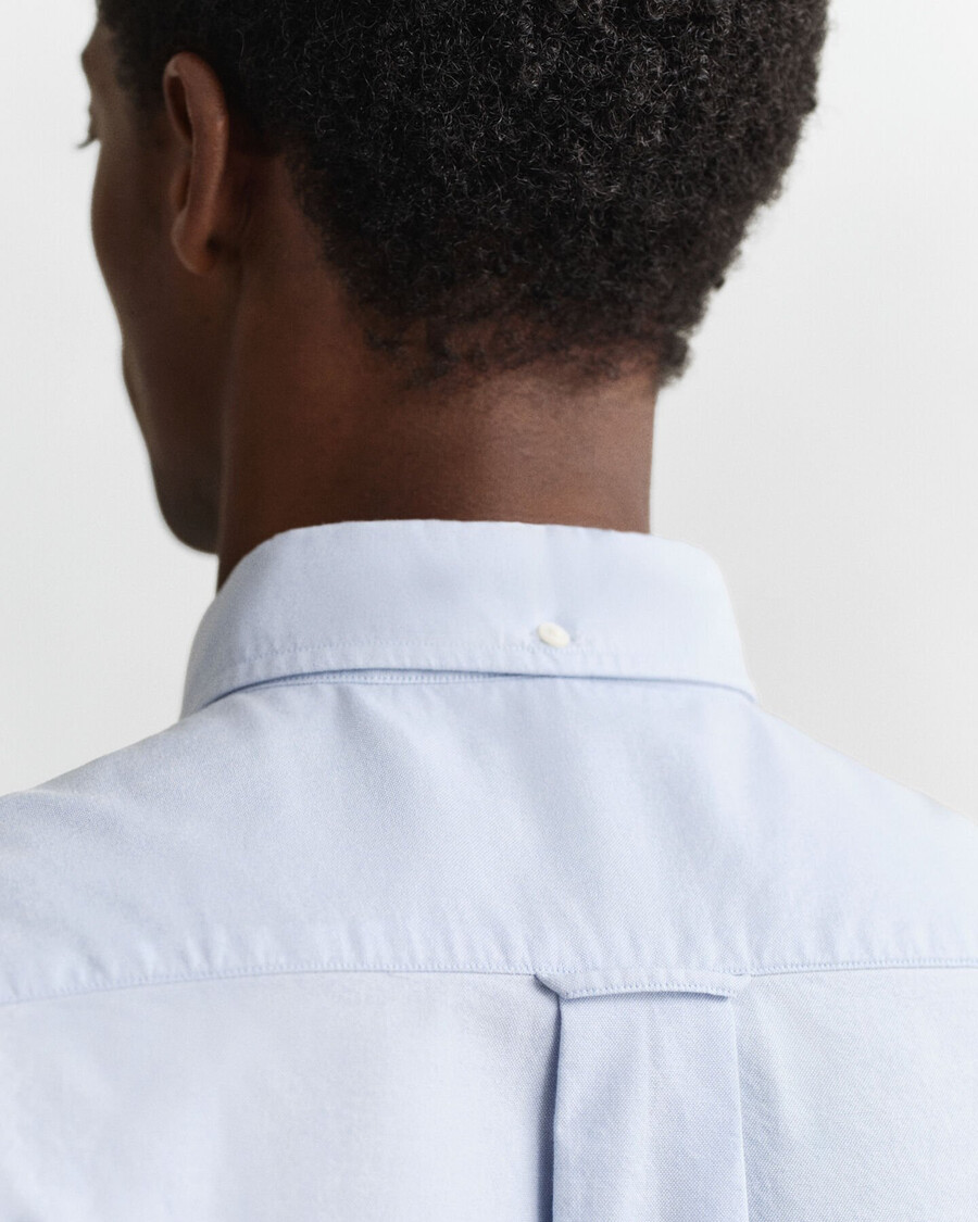 camisa oxford clássica de corte regular - azul claro