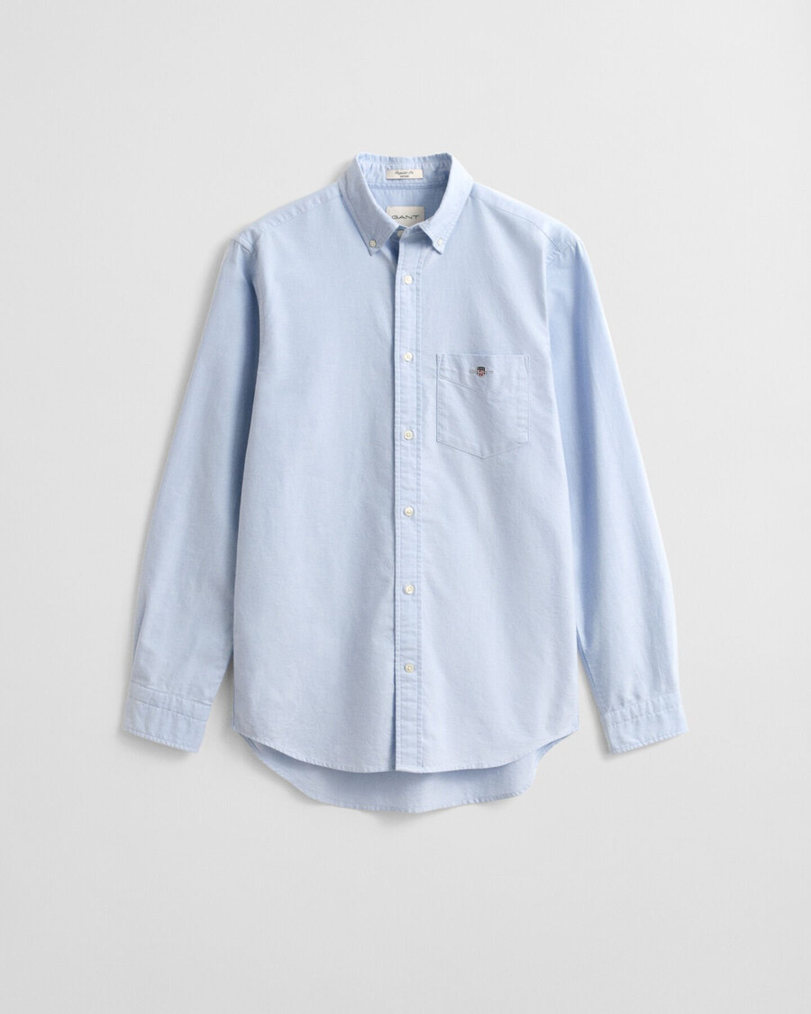camisa oxford clássica de corte regular - azul claro
