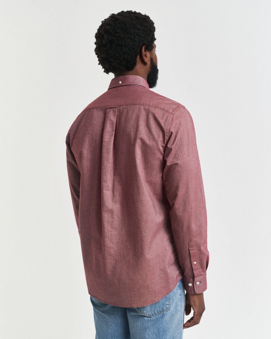 camisa oxford clássica de corte regular - vermelha encorpada