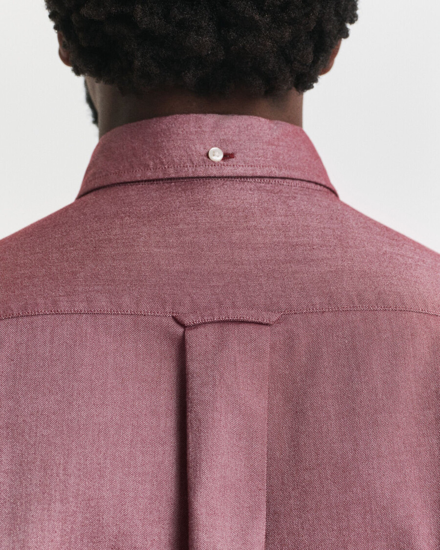 camisa oxford clássica de corte regular - vermelha encorpada