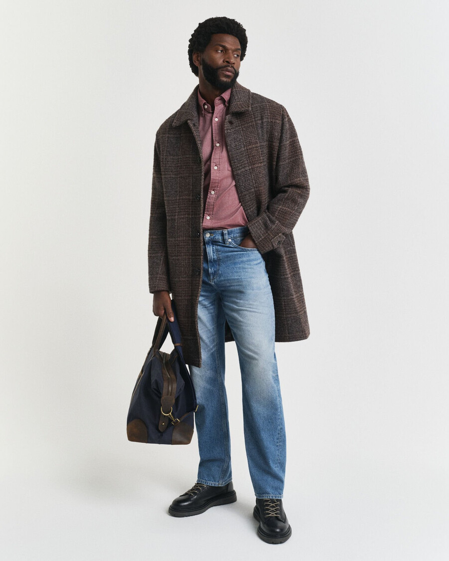 camisa oxford clássica de corte regular - vermelha encorpada