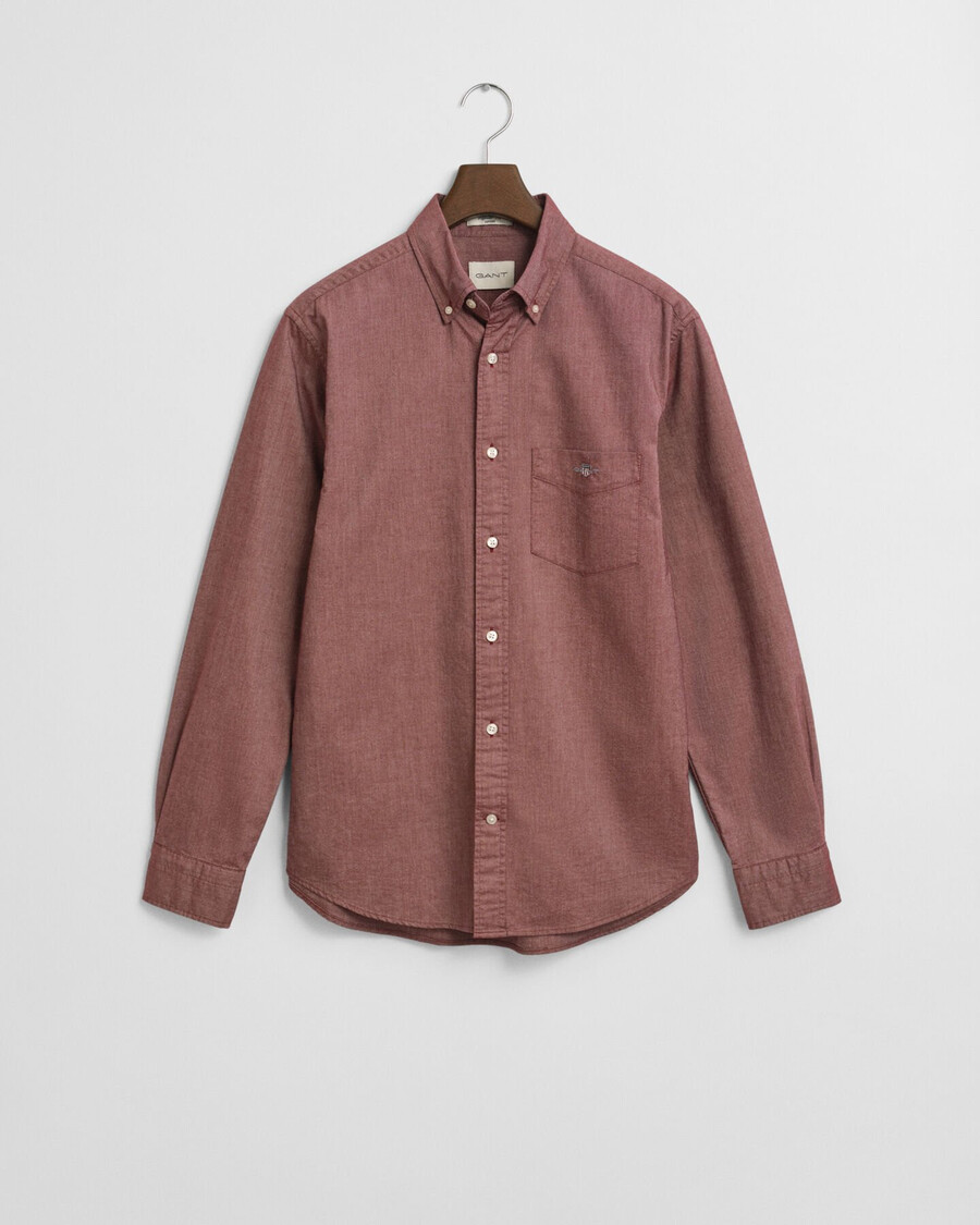 camisa oxford clássica de corte regular - vermelha encorpada