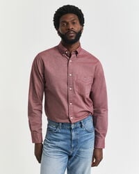 camisa oxford clássica de corte regular - vermelha encorpada
