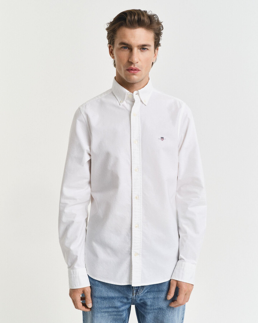 camisa oxford clássica slim fit - branca